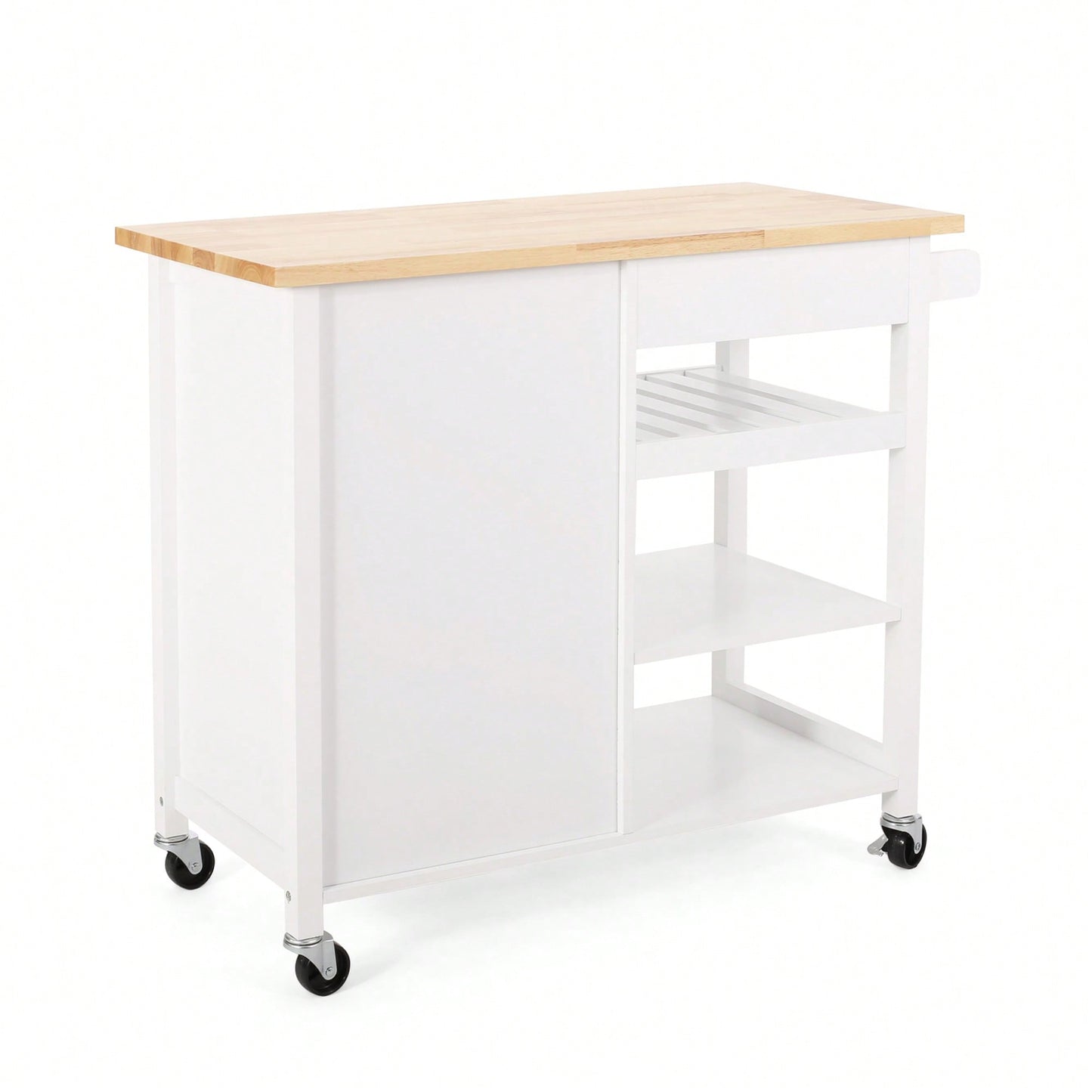 Versatile Rolling Kitchen Cart With Storage And Adjustable Shelves For Dining And Cooking Needs