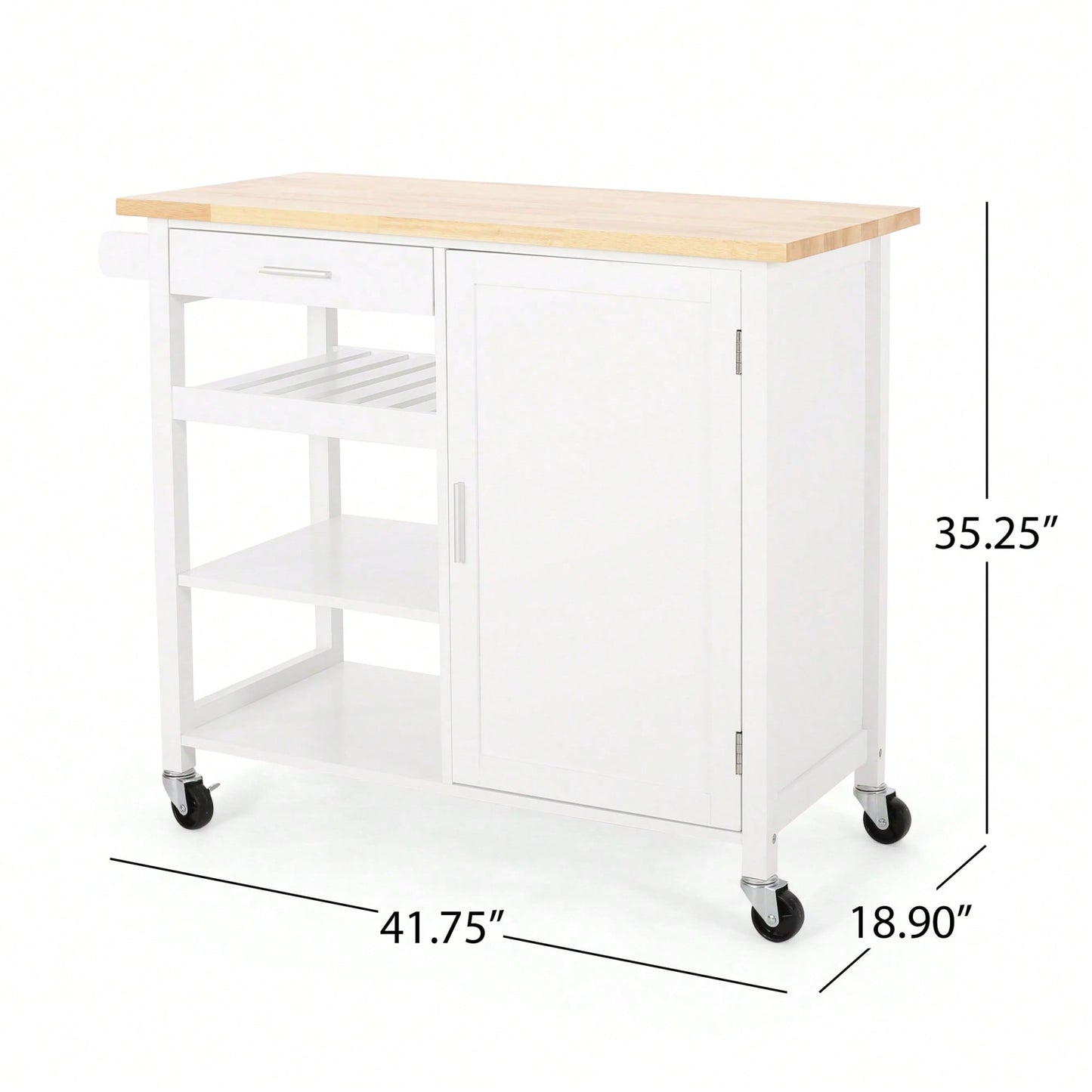 Versatile Rolling Kitchen Cart With Storage And Adjustable Shelves For Dining And Cooking Needs