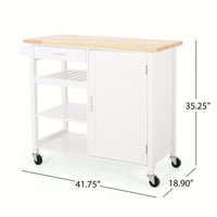 Versatile Rolling Kitchen Cart With Storage And Adjustable Shelves For Dining And Cooking Needs