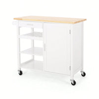 Versatile Rolling Kitchen Cart With Storage And Adjustable Shelves For Dining And Cooking Needs