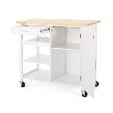 Versatile Rolling Kitchen Cart With Storage And Adjustable Shelves For Dining And Cooking Needs