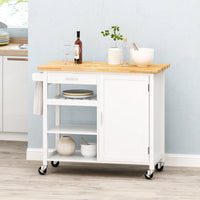 Versatile Rolling Kitchen Cart With Storage And Adjustable Shelves For Dining And Cooking Needs