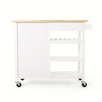 Versatile Rolling Kitchen Cart With Storage And Adjustable Shelves For Dining And Cooking Needs