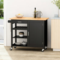 Versatile Rolling Kitchen Cart With Storage And Adjustable Shelves For Dining And Cooking Needs