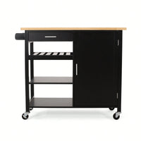 Versatile Rolling Kitchen Cart With Storage And Adjustable Shelves For Dining And Cooking Needs