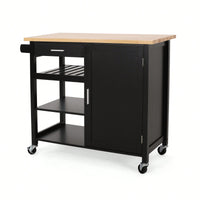 Versatile Rolling Kitchen Cart With Storage And Adjustable Shelves For Dining And Cooking Needs