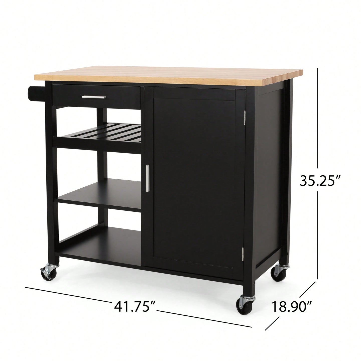 Versatile Rolling Kitchen Cart With Storage And Adjustable Shelves For Dining And Cooking Needs