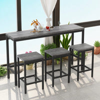 Stylish Modern Kitchen Dining Table Set With 3 Stools Easy Assembly Gray Finish