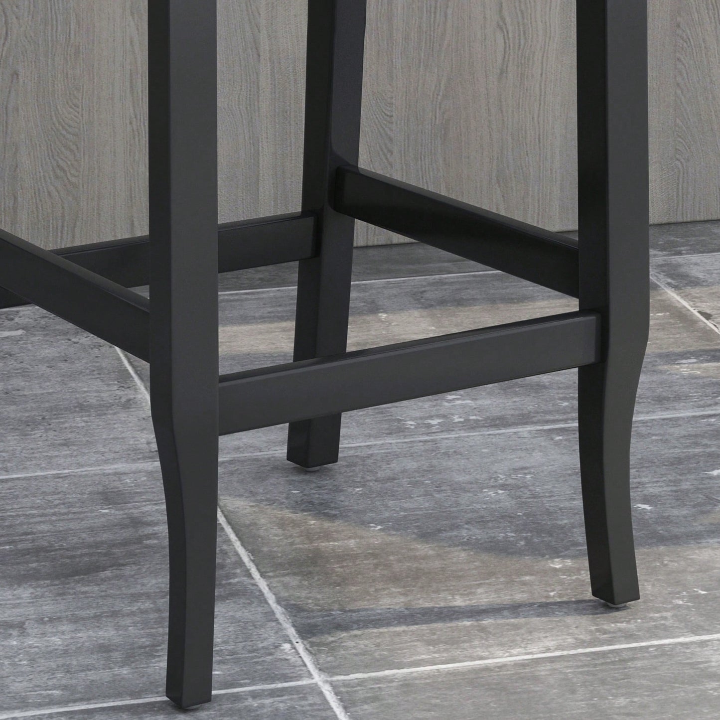 Fabric Tufted Wingback Counter Stools Set Of 2 With Dark Brown Legs 31 Inch Height Navy Blue