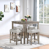 Industrial 5 Piece Dining Table And Chairs Set For Living Room Dining Room Game Room