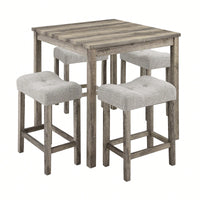 Industrial 5 Piece Dining Table And Chairs Set For Living Room Dining Room Game Room