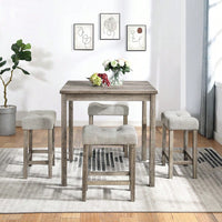 Industrial 5 Piece Dining Table And Chairs Set For Living Room Dining Room Game Room