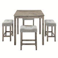 Industrial 5 Piece Dining Table And Chairs Set For Living Room Dining Room Game Room