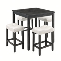 Industrial 5 Piece Dining Table And Chairs Set For Living Room Dining Room Game Room