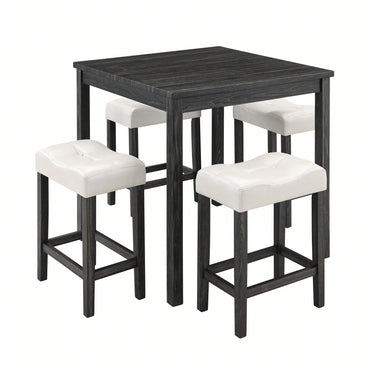 Industrial 5 Piece Dining Table And Chairs Set For Living Room Dining Room Game Room