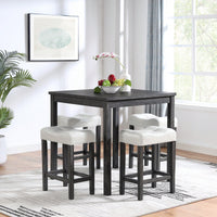 Industrial 5 Piece Dining Table And Chairs Set For Living Room Dining Room Game Room