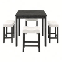 Industrial 5 Piece Dining Table And Chairs Set For Living Room Dining Room Game Room
