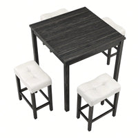 Industrial 5 Piece Dining Table And Chairs Set For Living Room Dining Room Game Room