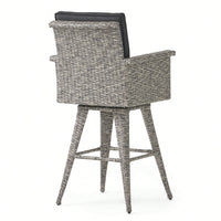 30 Inch Outdoor Wicker Barstool With Waterproof Cushions For Patio And Garden Use