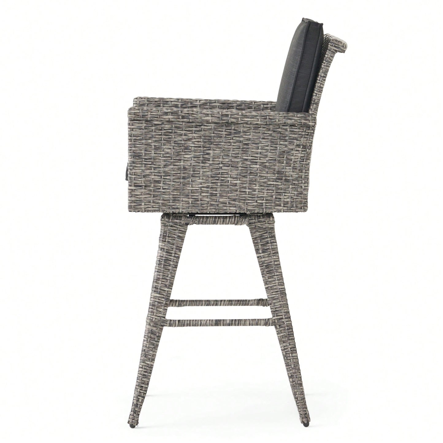 30 Inch Outdoor Wicker Barstool With Waterproof Cushions For Patio And Garden Use