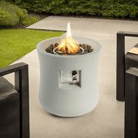 Compact 20-Inch Round Outdoor Propane Fire Pit Table With Graphite Base Waterproof Cover And Free Lava Rocks