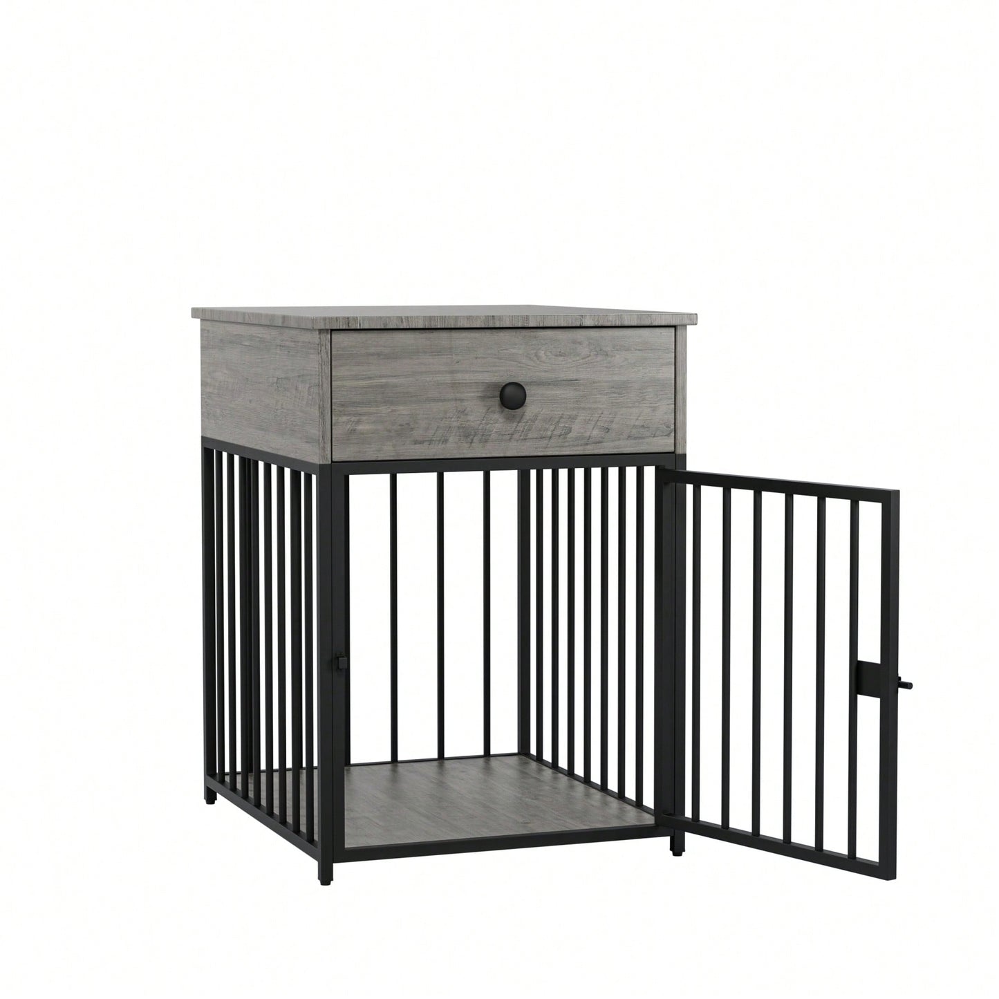 Stylish Indoor Dog Crate Furniture With Drawer - Decorative Chew-Proof Dog Kennel And End Table For Small Pets