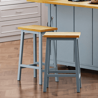 Solid Wood Bar Stools Set Of 2 25.6 Inch Tall Kitchen Counter Chairs With Footrests Farmhouse Style For Dining Room And Kitchen Black Finish