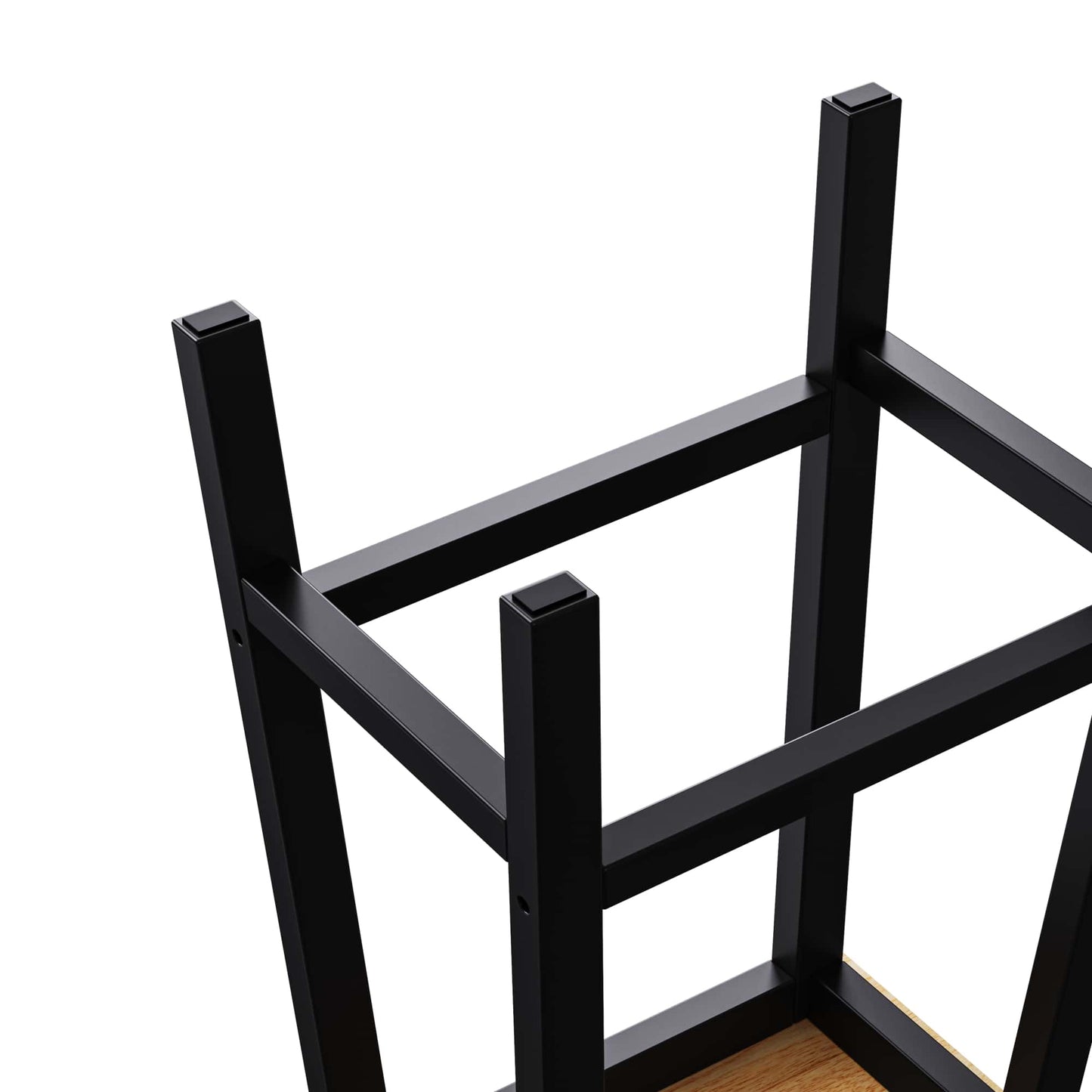 Solid Wood Bar Stools Set Of 2 25.6 Inch Tall Kitchen Counter Chairs With Footrests Farmhouse Style For Dining Room And Kitchen Black Finish