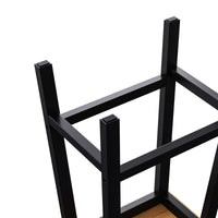 Solid Wood Bar Stools Set Of 2 25.6 Inch Tall Kitchen Counter Chairs With Footrests Farmhouse Style For Dining Room And Kitchen Black Finish