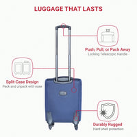 Compact 20 Inch Black Suitcase For Travel With Spinner Wheels And Expandable Design