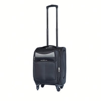 Compact 20 Inch Black Suitcase For Travel With Spinner Wheels And Expandable Design