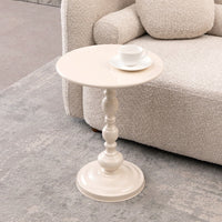 Vintage Round Metal Accent Table For Small Spaces Living Room Bedroom Sofa Nightstand