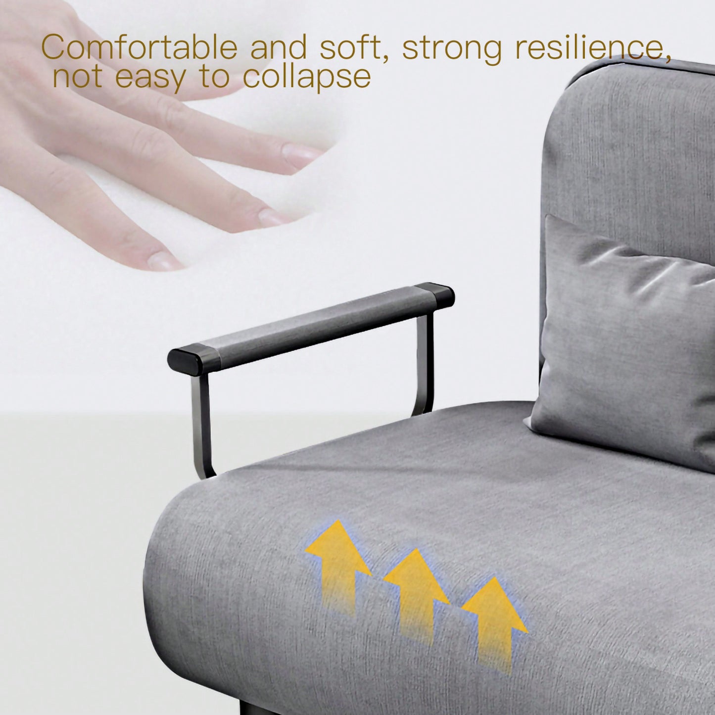 Stylish Grey Folding Sofa Chair For Space-Saving Comfort And Versatile Seating