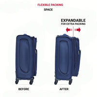 24 Inch Black Hard Shell Suitcase With Spinner Wheels And Expandable Design For Travel