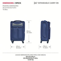 24 Inch Black Hard Shell Suitcase With Spinner Wheels And Expandable Design For Travel