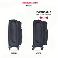 24 Inch Black Hard Shell Suitcase With Spinner Wheels And Expandable Design For Travel