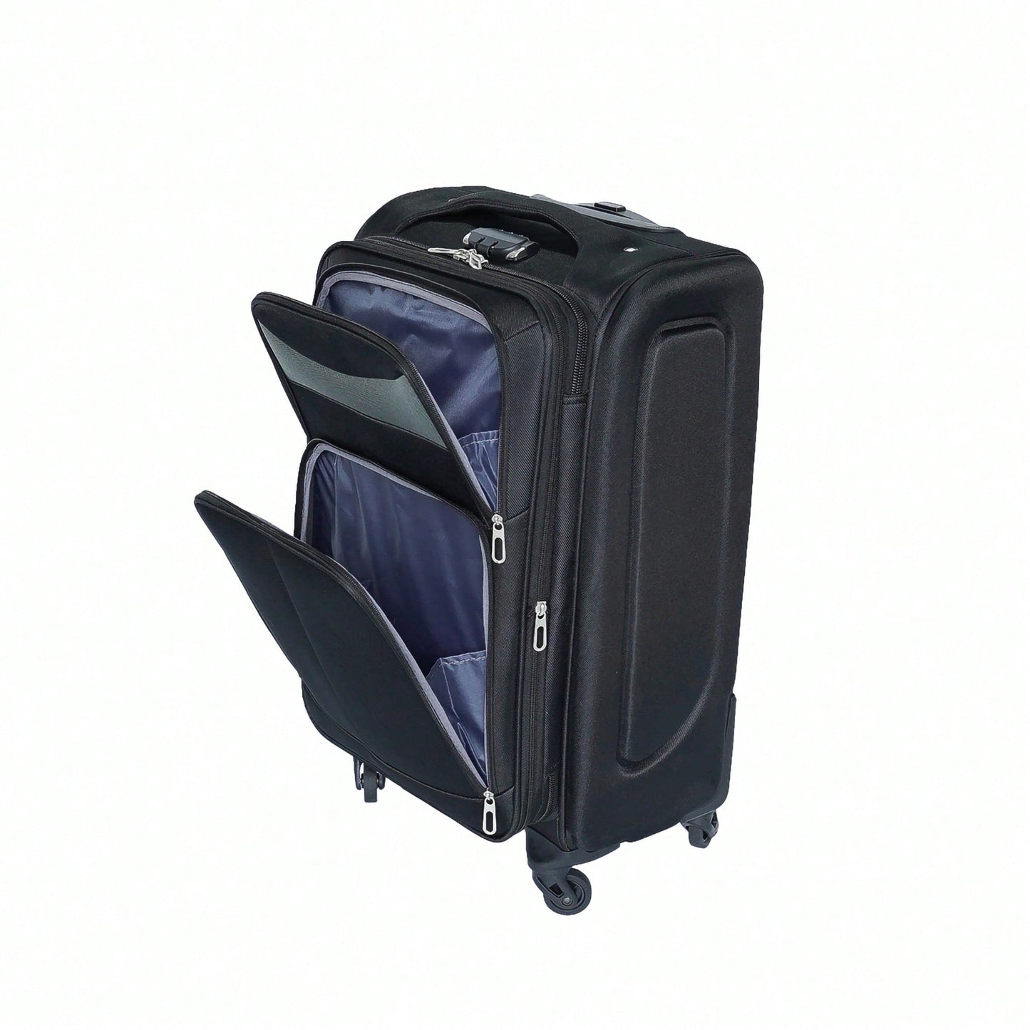 24 Inch Black Hard Shell Suitcase With Spinner Wheels And Expandable Design For Travel