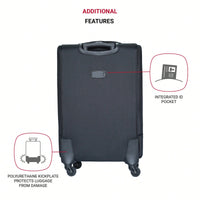 24 Inch Black Hard Shell Suitcase With Spinner Wheels And Expandable Design For Travel