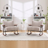 Stylish Metal Frame Rocking Chair For Living Room Modern Accent Armchair