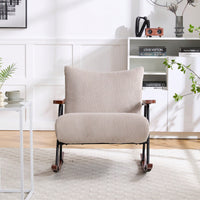 Stylish Metal Frame Rocking Chair For Living Room Modern Accent Armchair
