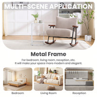 Stylish Metal Frame Rocking Chair For Living Room Modern Accent Armchair