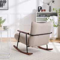 Stylish Metal Frame Rocking Chair For Living Room Modern Accent Armchair