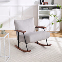 Stylish Metal Frame Rocking Chair For Living Room Modern Accent Armchair