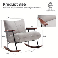 Stylish Metal Frame Rocking Chair For Living Room Modern Accent Armchair
