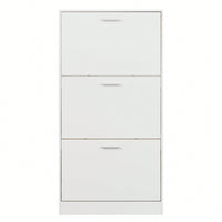 Modern White Slender Shoe Cabinet With 3 Upside Down Drawers For Corridor Bedroom Or Living Room Entrance