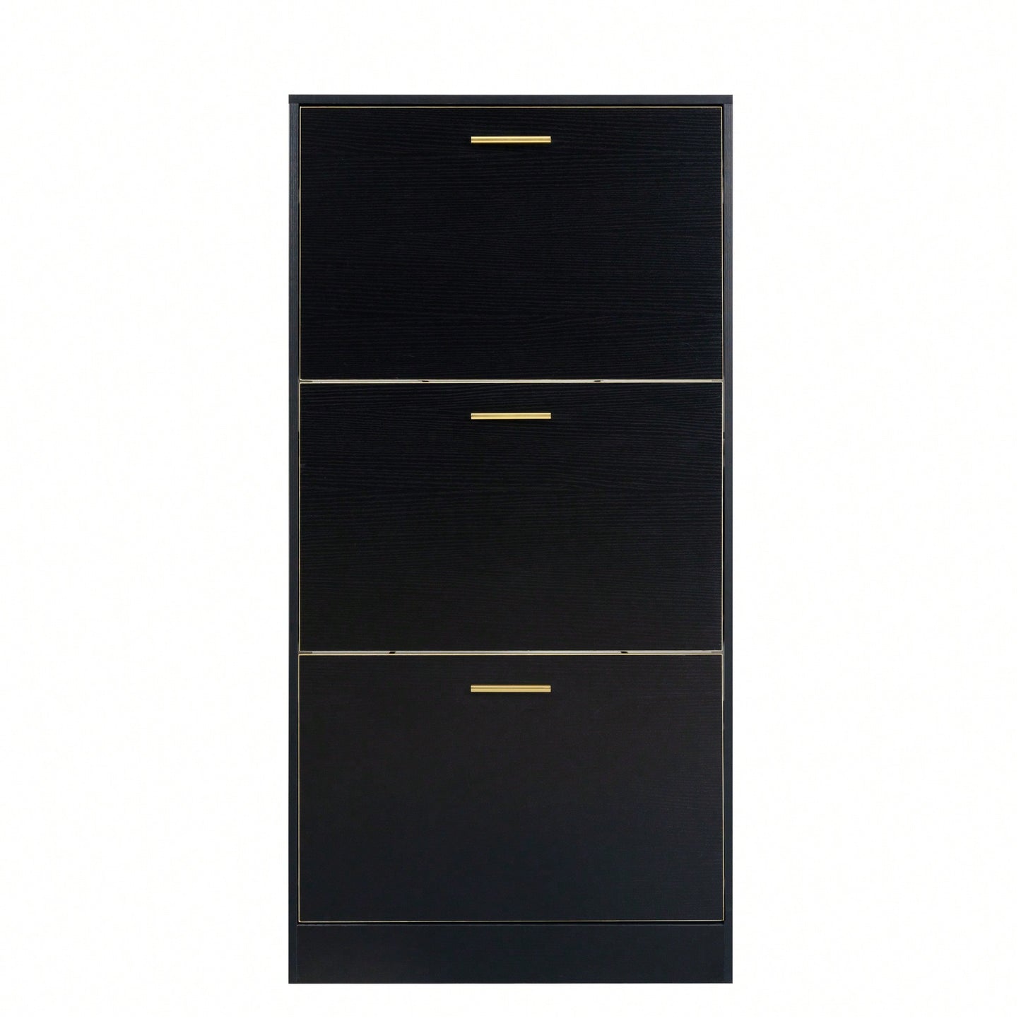 Modern White Slender Shoe Cabinet With 3 Upside Down Drawers For Corridor Bedroom Or Living Room Entrance