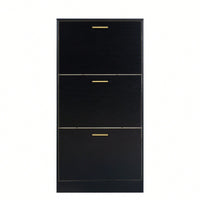 Modern White Slender Shoe Cabinet With 3 Upside Down Drawers For Corridor Bedroom Or Living Room Entrance