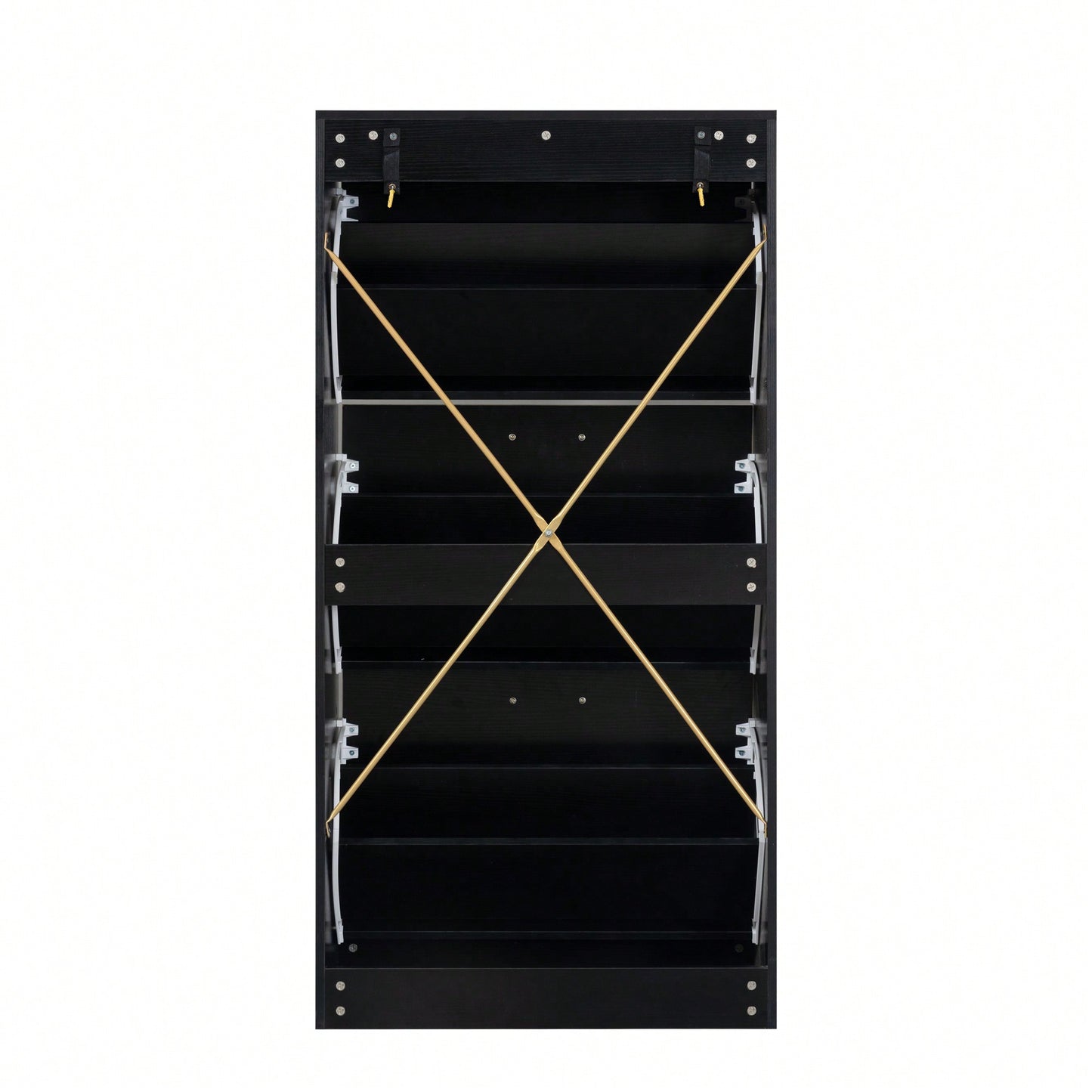 Modern White Slender Shoe Cabinet With 3 Upside Down Drawers For Corridor Bedroom Or Living Room Entrance