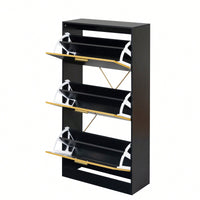 Modern White Slender Shoe Cabinet With 3 Upside Down Drawers For Corridor Bedroom Or Living Room Entrance