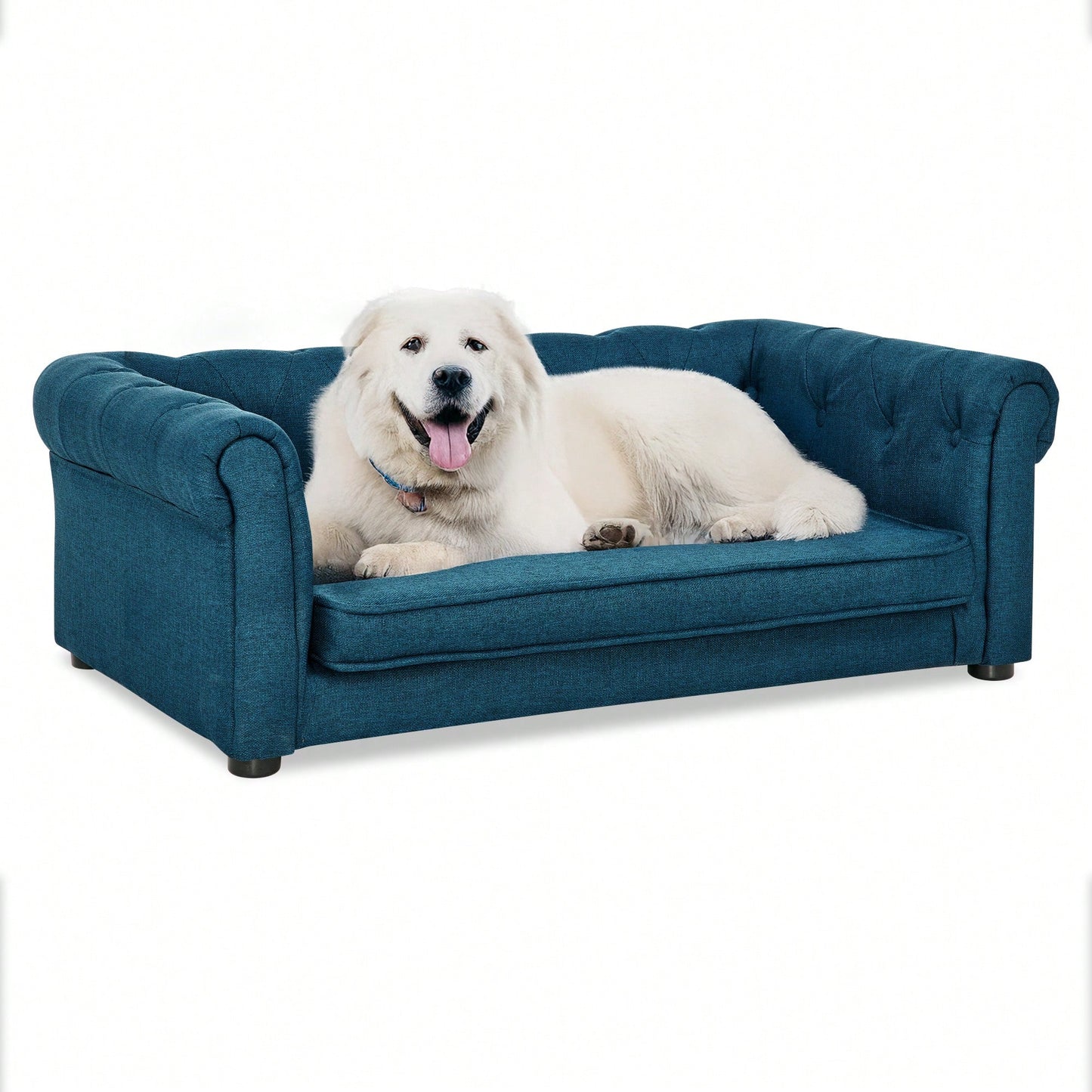 Stylish Elevated Dog Sofa Bed For Medium And Large Dogs, Durable And Comfortable Pet Couch In Blue